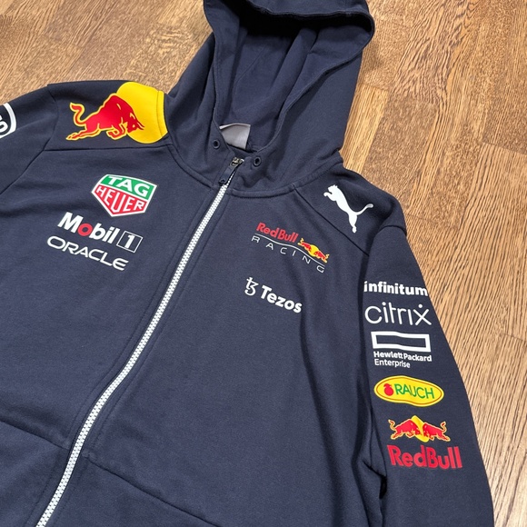 Puma Red Bull Racing Tag Heuer Team F1 Formula 1 Full Zip Hoodie Mens XL - Picture 3 of 10
